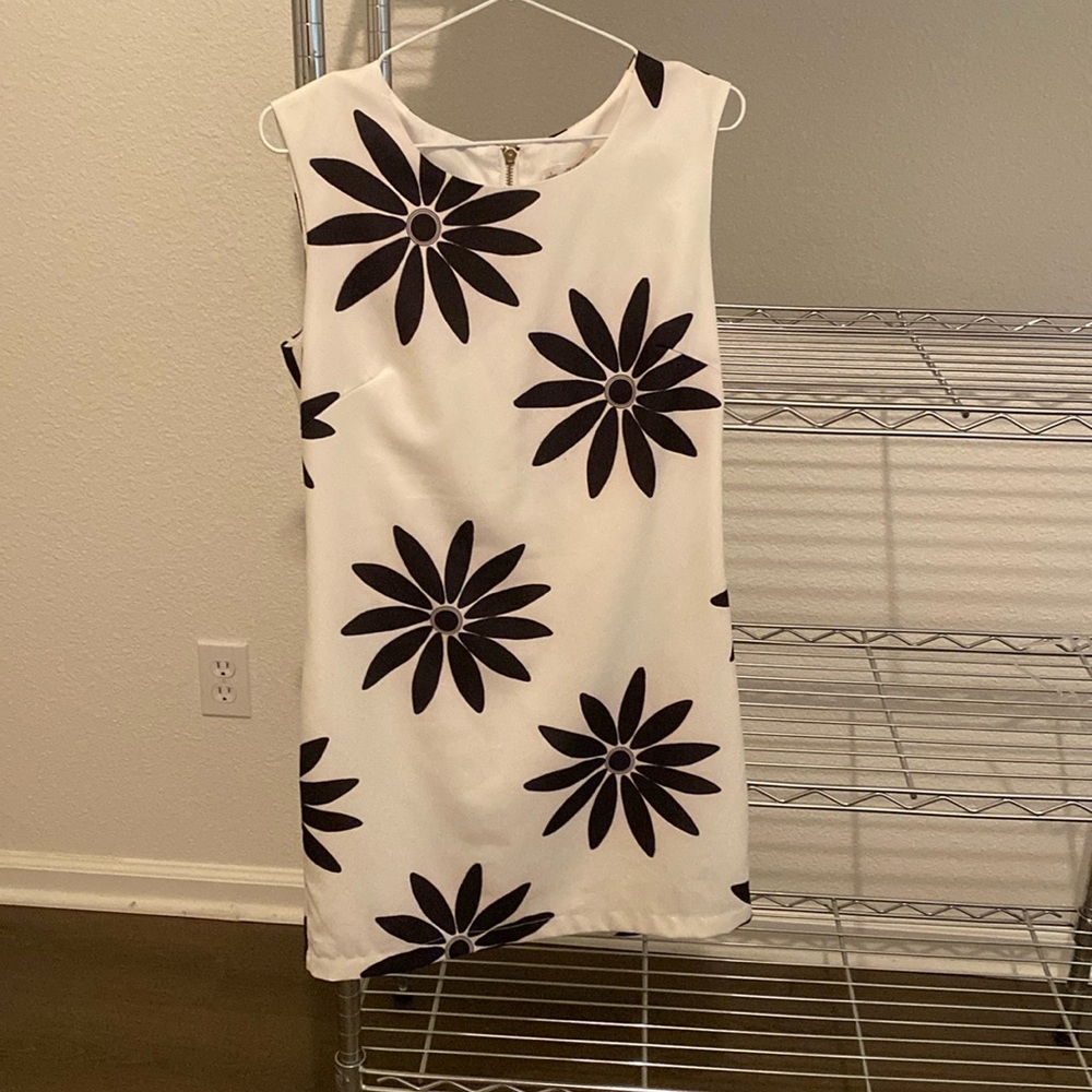 Black and white floral dress